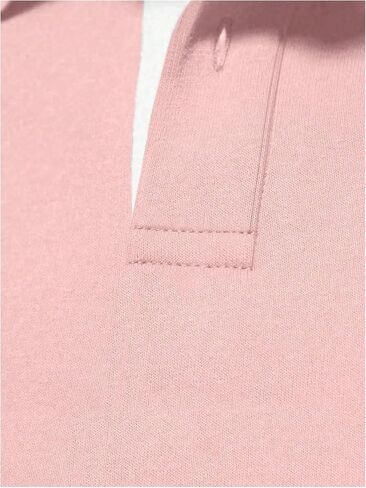 Men's Color Block Long Sleeve Sweatshirts Button Front Half Placket Collar Pullover Tops in Saudi Arabia