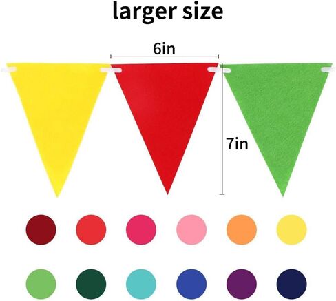 RUBFAC 60pcs Rainbow Pennant Banner Flags Colorful Felt Fabric Pennant Banners Reusable Pennants String for Carnival Theme Rainbow Birthday Party Decorations (5 Packs) in Saudi Arabia