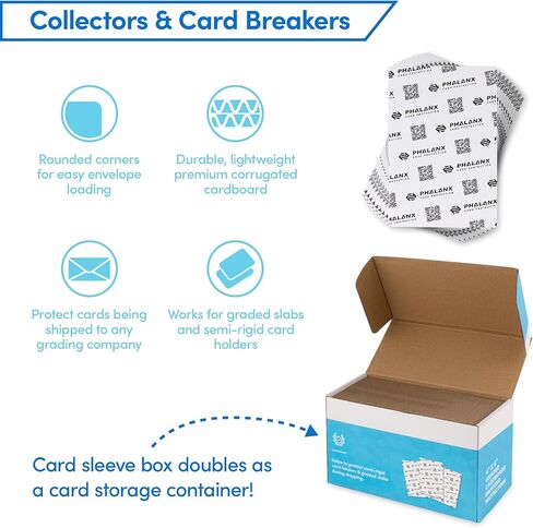 Phalanx - Graded Trading Card Shipping Protector, Precut Cardboard Card Protector for Trading Card Packaging, Card Protectors for Shipping, Rigid Mailers 4 x 6 inches, 100 ct in Kuwait