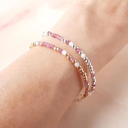 Be Kind Morse Code Bracelet For Women, Adjustable White Natural Stone Amethyst Beading Inspirational Bracelets With Hidden Message Fashion Motivational Gift Jewelry in Saudi Arabia