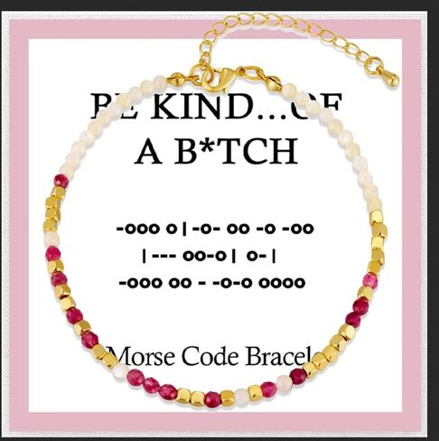 Be Kind Morse Code Bracelet For Women, Adjustable White Natural Stone Amethyst Beading Inspirational Bracelets With Hidden Message Fashion Motivational Gift Jewelry in Saudi Arabia