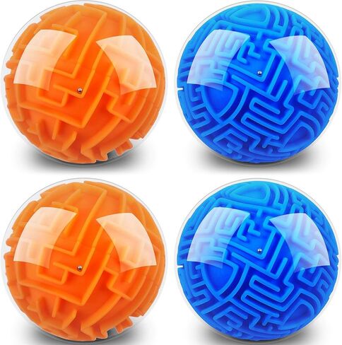 4 Pieces 3D Maze Ball Maze Puzzle Ball Magic Brain Teasers Games Sphere Educational Puzzle Toys Maze Puzzle Cube Ball for Adults and Students Teens and Hard Challenges Game Lover in Saudi Arabia