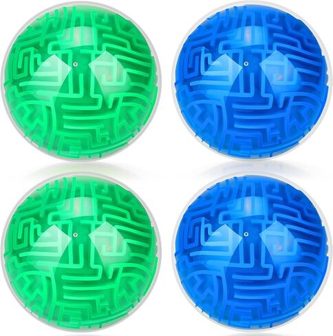 4 Pieces 3D Maze Ball Maze Puzzle Ball Magic Brain Teasers Games Sphere Educational Puzzle Toys Maze Puzzle Cube Ball for Adults and Students Teens and Hard Challenges Game Lover in Saudi Arabia