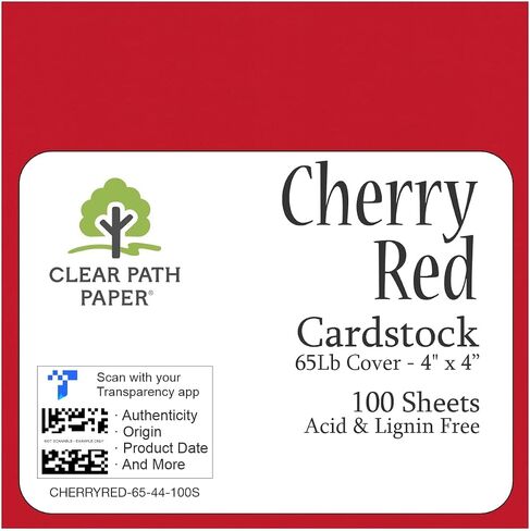 Red Cardstock - 4 x 4 inch - 65Lb Cover - 100 Sheets - Clear Path Paper in Saudi Arabia
