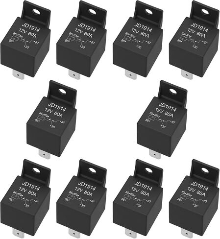 2 Pack JD1914 Car Relay, 12V 80A, 5 Pin SPDT, Automotive Switches and Starters, Waterproof Relay for Boat Tractor Truck Motorcycle (2) in Kuwait