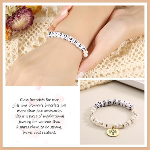 Inspirational Bracelets for Women Handcrafted Beaded Stretch Bracelet Uniquely Designed Motivational Bracelets With Gift Boxes and Greeting Cards in Saudi Arabia