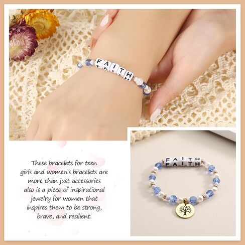 Inspirational Bracelets for Women Handcrafted Beaded Stretch Bracelet Uniquely Designed Motivational Bracelets With Gift Boxes and Greeting Cards in Saudi Arabia