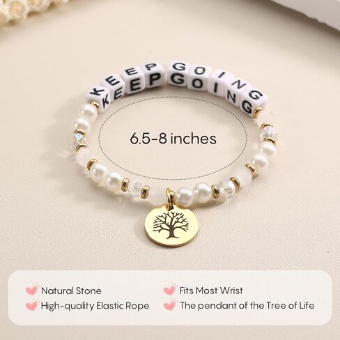 Inspirational Bracelets for Women Handcrafted Beaded Stretch Bracelet Uniquely Designed Motivational Bracelets With Gift Boxes and Greeting Cards in Saudi Arabia