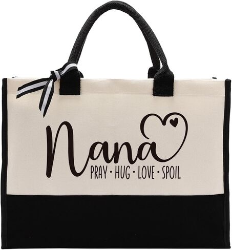 هدية حقيبة قماش نانا، هدية قلب نانا: الصلاة - العناق - الحب - الدلال، حقيبة حمل قماشية للهدايا، حقيبة حمل قماش قطنية نسائية لعيد الأم، هدية عيد ميلاد نانا، هدية مسيحية لنانا in Kuwait
