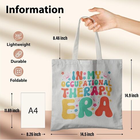 Occupational Therapist Gifts,OT Gifts, Occupational Therapist Canvas Tote Bags for Women, Reusable Grocery Bags in Saudi Arabia