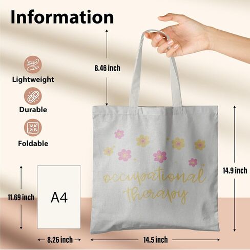 Occupational Therapist Gifts,OT Gifts, Occupational Therapist Canvas Tote Bags for Women, Reusable Grocery Bags in Saudi Arabia