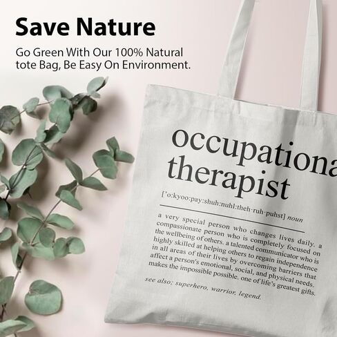 Occupational Therapist Gifts,OT Gifts, Occupational Therapist Canvas Tote Bags for Women, Reusable Grocery Bags in Saudi Arabia