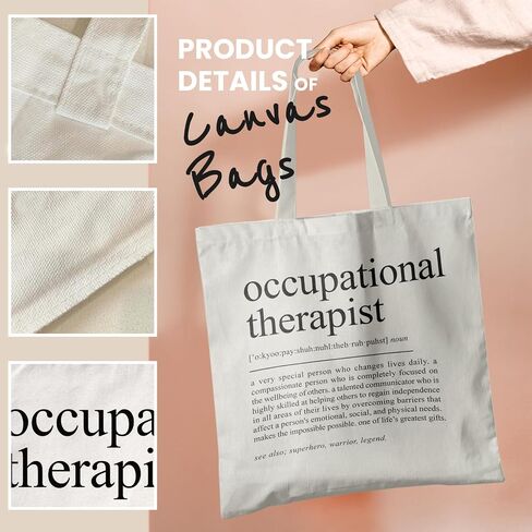 Occupational Therapist Gifts,OT Gifts, Occupational Therapist Canvas Tote Bags for Women, Reusable Grocery Bags in Saudi Arabia