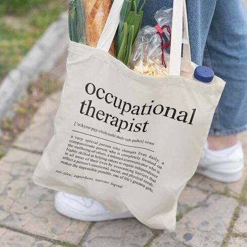 Occupational Therapist Gifts,OT Gifts, Occupational Therapist Canvas Tote Bags for Women, Reusable Grocery Bags in Saudi Arabia