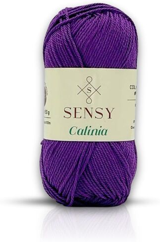 Sensy Calinia Yarn,%100 Mercerized Giza Cotton Yarn, Amigurumi Yarn, 134 Yards, Gauge 2 Fine (Purple) in Kuwait