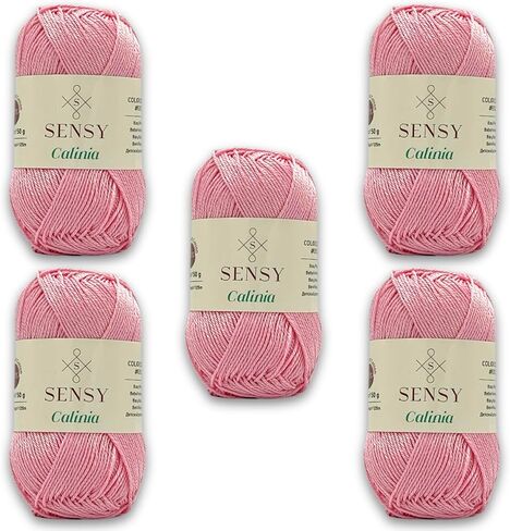 Sensy Calinia Yarn,%100 Mercerized Giza Cotton Yarn, Amigurumi Yarn, 134 Yards, Gauge 2 Fine (Purple) in Kuwait