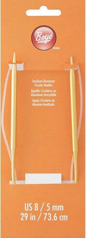 إبر الحياكة الدائرية من الألومنيوم مقاس 8/5 مم من Boye، مقاس 29 بوصة in Kuwait