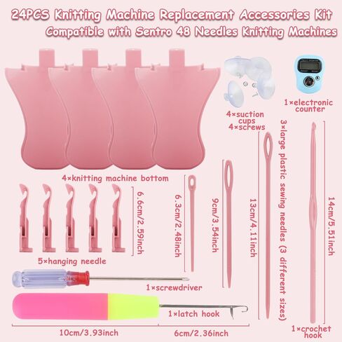 Coopay Knitting Machine Accessories Replacement Set, 27PCS Knitting Machine Replacement Parts Compatible with Sentro 48 Needles Knitting Machines, Easy-to-Replace Knitting Machine Accessories in Saudi Arabia