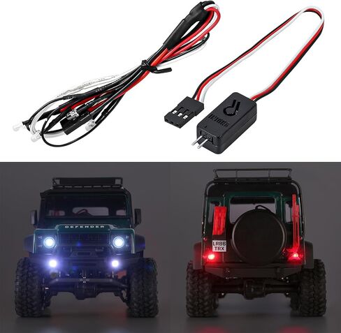 انجورا مصابيح LED - مجموعة مصابيح امامية وخلفية لسيارة TRX4M 1/18 التي تعمل بجهاز تحكم عن بعد (ابيض واحمر) in Kuwait