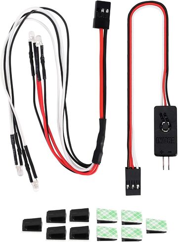 انجورا مصابيح LED - مجموعة مصابيح امامية وخلفية لسيارة TRX4M 1/18 التي تعمل بجهاز تحكم عن بعد (ابيض واحمر) in Kuwait