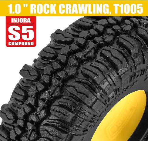 انجورا اطارات عجلات زاحفة مطاطية ناعمة 1.0 لسيارة 1/18 TRX4M SCX24 جلادياتور برونكو C10 JLU ديدبولت B17 اكسيال 1/24 1/18، 4 قطع، T1005 in Kuwait