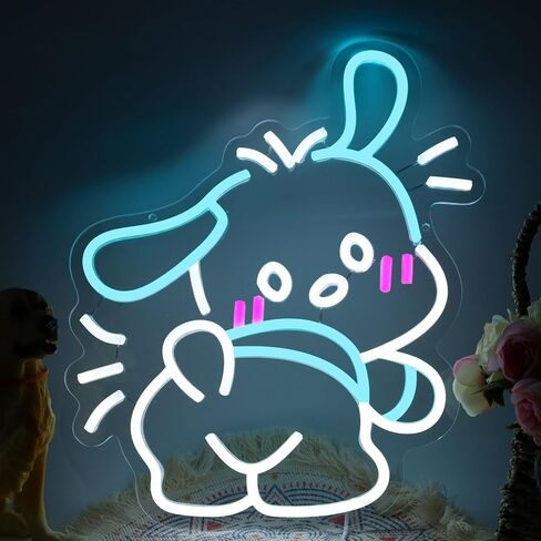 Cinnamoroll Anime Neon Sign for Wall Decor Cinnamoroll Led Light Room Decor Japanese Neon Light LED Sign for Anime Fans Cinnamoroll Gift for Girls 17.5"*9.5" in Saudi Arabia