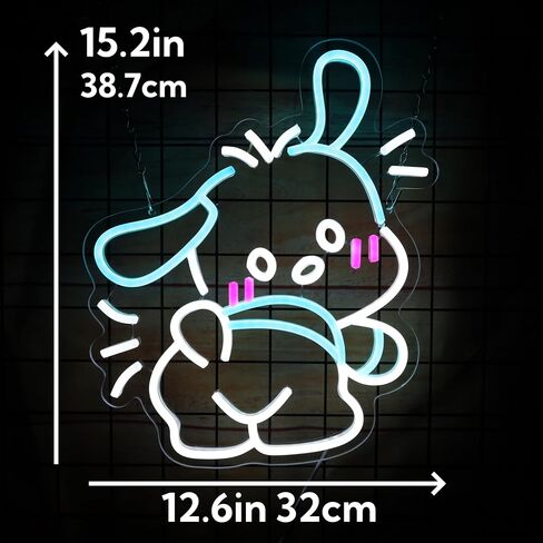 Cinnamoroll Anime Neon Sign for Wall Decor Cinnamoroll Led Light Room Decor Japanese Neon Light LED Sign for Anime Fans Cinnamoroll Gift for Girls 17.5"*9.5" in Saudi Arabia