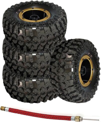 LAFEINA RC Air Pneumatic Tyre 2.2" Beadlock Wheel Rim and Tires for 1/10 RC4WD D90 Axial SCX10 RC Crawler Truck Parts in Kuwait