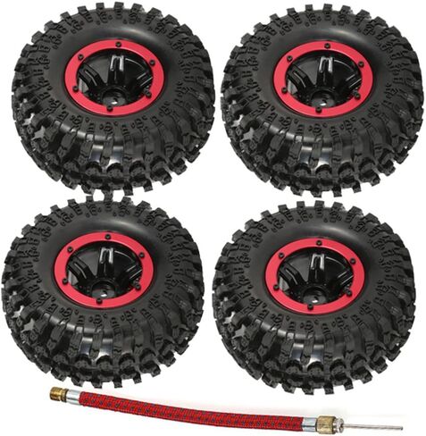 LAFEINA RC Air Pneumatic Tyre 2.2" Beadlock Wheel Rim and Tires for 1/10 RC4WD D90 Axial SCX10 RC Crawler Truck Parts in Kuwait