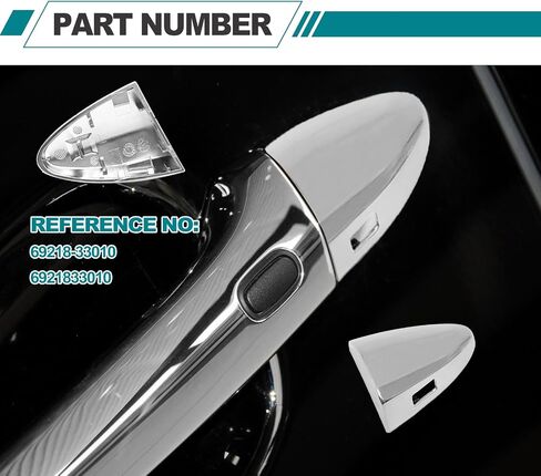 Front Driver Side Ouside Door Handle Key Cap, Exterior Key Hole Trim Compatible with Lexus ES350 2007-2012 LS460 2007-2017 LS600hl 2008-2016 69218-33010 (Silver) in Saudi Arabia