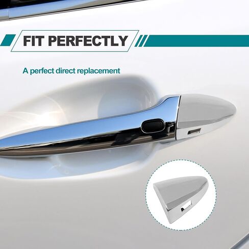 Front Driver Side Ouside Door Handle Key Cap, Exterior Key Hole Trim Compatible with Lexus ES350 2007-2012 LS460 2007-2017 LS600hl 2008-2016 69218-33010 (Silver) in Saudi Arabia
