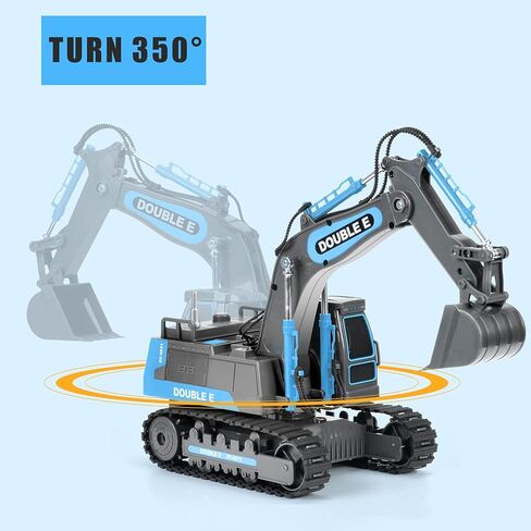 DOUBLE E Remote Control Excavator Toy 2 Batteries Digger Hydraulic Construction Vehicles RC Trucks Toys for Boys Girls Kids 3 4 5 6 7 8 9 10 Year in Kuwait