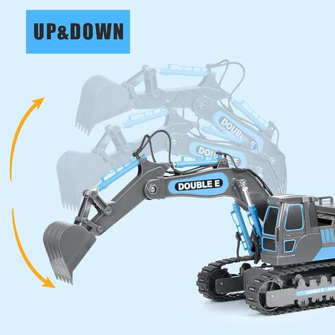 DOUBLE E Remote Control Excavator Toy 2 Batteries Digger Hydraulic Construction Vehicles RC Trucks Toys for Boys Girls Kids 3 4 5 6 7 8 9 10 Year in Kuwait