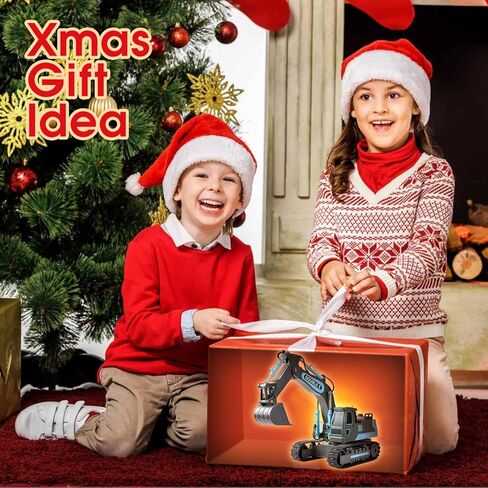 DOUBLE E Remote Control Excavator Toy 2 Batteries Digger Hydraulic Construction Vehicles RC Trucks Toys for Boys Girls Kids 3 4 5 6 7 8 9 10 Year in Kuwait