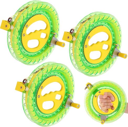 3 Pieces Kite Reel and Kite String with Reel 7 Inches Dia Kite String Winder Grip Wheel Kite String Reel Kite String Spool with 656 Feet Line and Safety Lock for Kids Adults Kite Flying Accessories in Kuwait