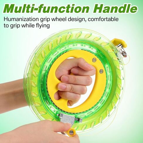 3 Pieces Kite Reel and Kite String with Reel 7 Inches Dia Kite String Winder Grip Wheel Kite String Reel Kite String Spool with 656 Feet Line and Safety Lock for Kids Adults Kite Flying Accessories in Kuwait