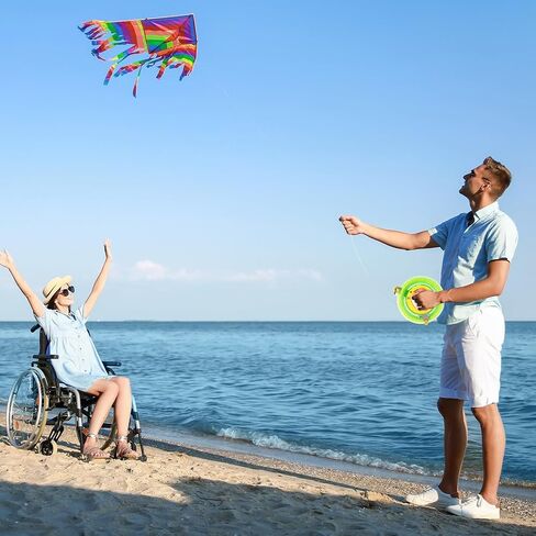 3 Pieces Kite Reel and Kite String with Reel 7 Inches Dia Kite String Winder Grip Wheel Kite String Reel Kite String Spool with 656 Feet Line and Safety Lock for Kids Adults Kite Flying Accessories in Kuwait