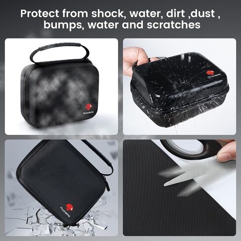 Phomemo Big Thickened Case Compatible M110 M220 M221 T02 M02 D30 Label Maker, Portable Handheld Printer, Carrying Storage Bag for Label Papers, USB Cable and Accessories, Case Only, Balck in Saudi Arabia