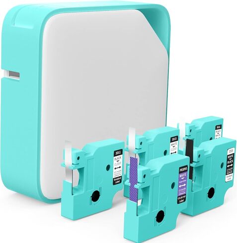 آلة صنع الملصقات مع 5 أشرطة، طابعة ملصقات صغيرة محمولة تعمل بالبلوتوث، D1600 ملصق صغير مع ملصق ملون لتنظيم المكتب المنزلي in Kuwait