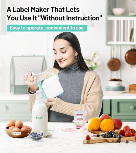 آلة صنع الملصقات مع 5 أشرطة، طابعة ملصقات صغيرة محمولة تعمل بالبلوتوث، D1600 ملصق صغير مع ملصق ملون لتنظيم المكتب المنزلي in Kuwait