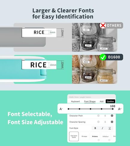 آلة صنع الملصقات مع 5 أشرطة، طابعة ملصقات صغيرة محمولة تعمل بالبلوتوث، D1600 ملصق صغير مع ملصق ملون لتنظيم المكتب المنزلي in Kuwait