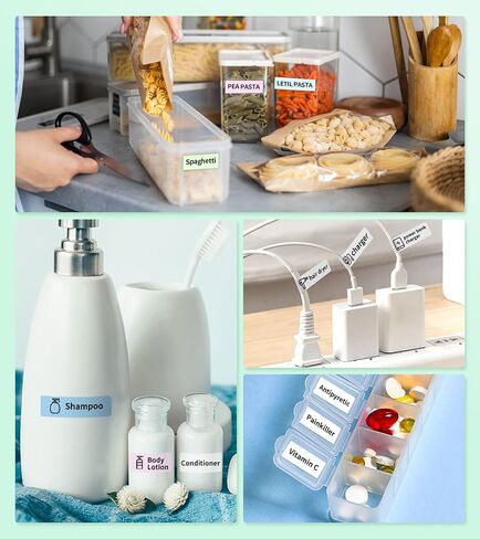 آلة صنع الملصقات مع 5 أشرطة، طابعة ملصقات صغيرة محمولة تعمل بالبلوتوث، D1600 ملصق صغير مع ملصق ملون لتنظيم المكتب المنزلي in Kuwait