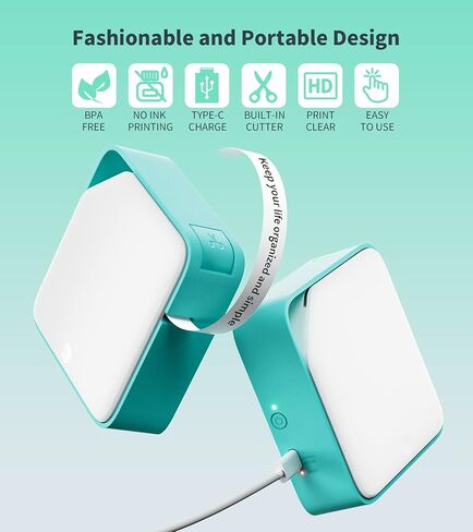 آلة صنع الملصقات مع 5 أشرطة، طابعة ملصقات صغيرة محمولة تعمل بالبلوتوث، D1600 ملصق صغير مع ملصق ملون لتنظيم المكتب المنزلي in Kuwait