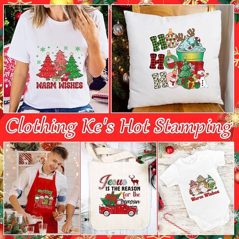 Christmas Iron on Transfers: 22 Sheets Merry Christmas DTF Transfers Ready to Press Christmas Tree Santa Heat Transfer Stickers Iron on Decals for T Shirts Hoodie Clothes DIY Crafts in Saudi Arabia