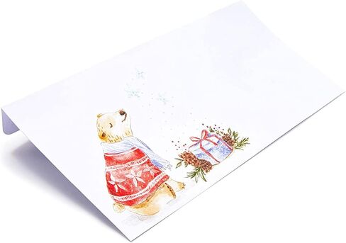 مظاريف عيد الميلاد مقاس #10، موضوع الدب الشتوي (9.5 × 4.15 بوصة، عدد 100) in Kuwait