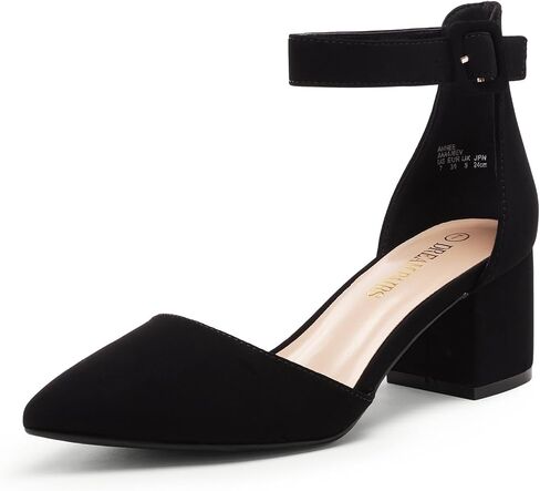 DREAM PAIRS ANNEE Pointed Toe Low Chunky Heels Pump Shoes in Saudi Arabia