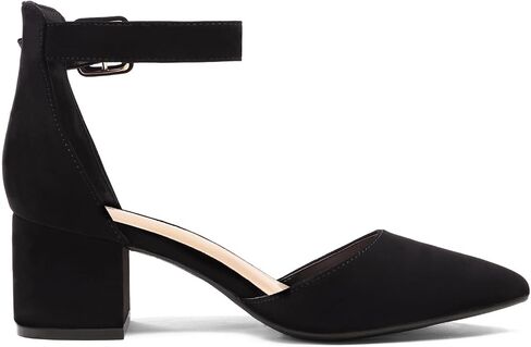 DREAM PAIRS ANNEE Pointed Toe Low Chunky Heels Pump Shoes in Saudi Arabia