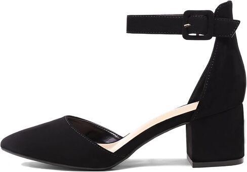 DREAM PAIRS ANNEE Pointed Toe Low Chunky Heels Pump Shoes in Saudi Arabia