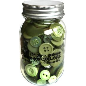 Buttons Galore Leafy Green Buttons Mason Jar