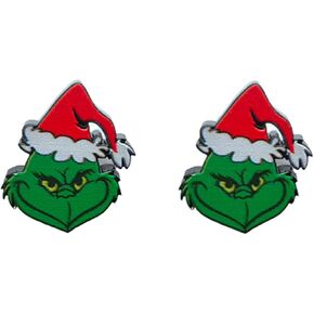Acrylic Christmas Earrings Punk Style Green Monster Santa Dangle Earrings for Women Gothic Earrings Jewelry Gift